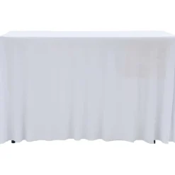 Venyvät pöytäliinat 2 kpl helmalla 183x76x74 cm valkoinen*FinePRICE Discount