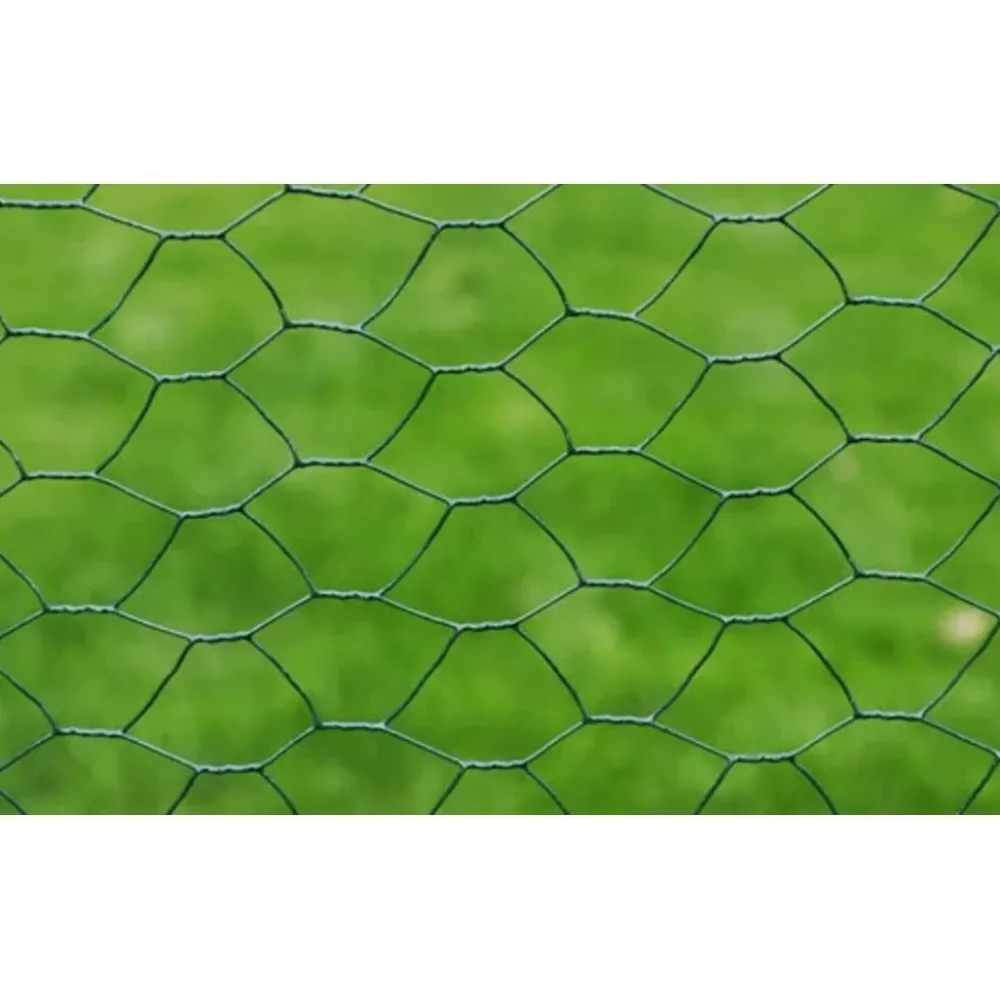 Verkkoaita galvanoitu teräs kuusikulmiokuvio 1x25m vihreä*FinePRICE New