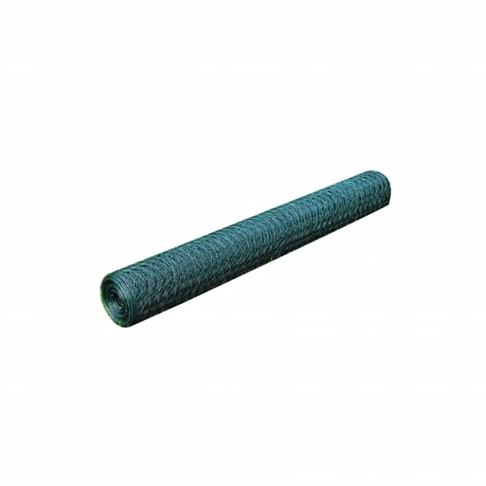 Verkkoaita galvanoitu teräs kuusikulmiokuvio 1x25m vihreä*FinePRICE New