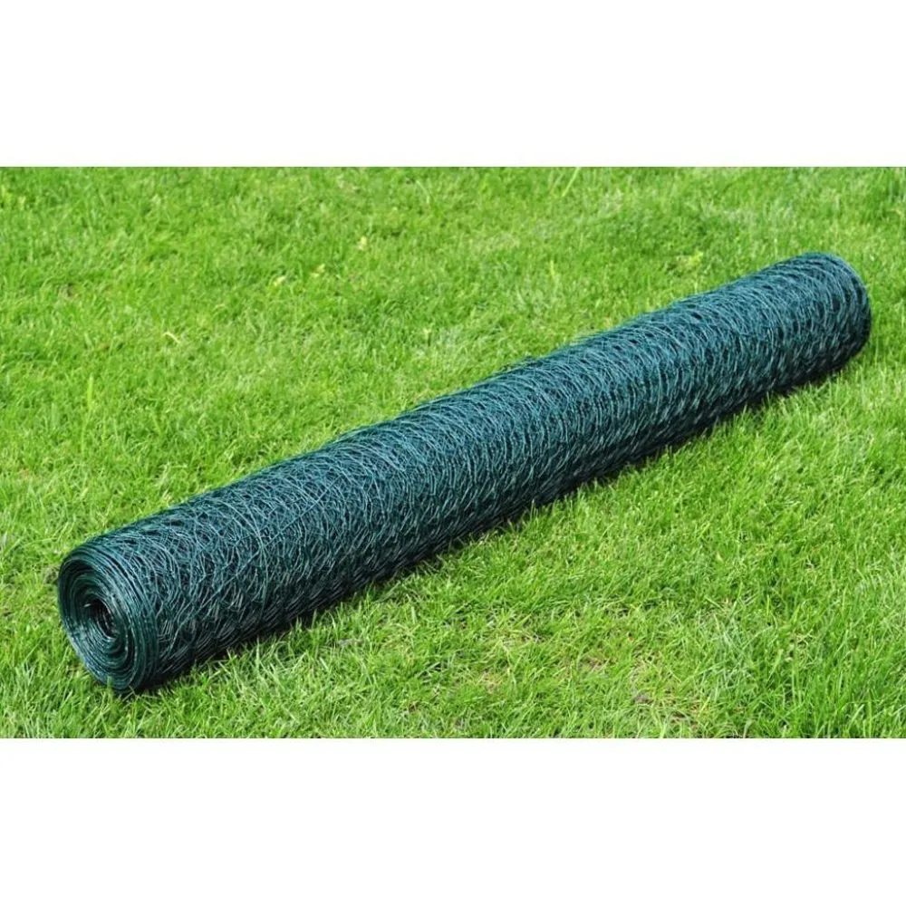 Verkkoaita galvanoitu teräs kuusikulmiokuvio 1x25m vihreä*FinePRICE New