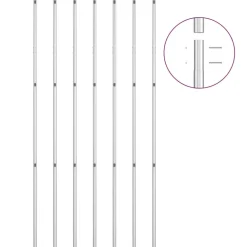Verkkoaita tolpilla galvanoitu teräs 15x1,5 m hopea*FinePRICE