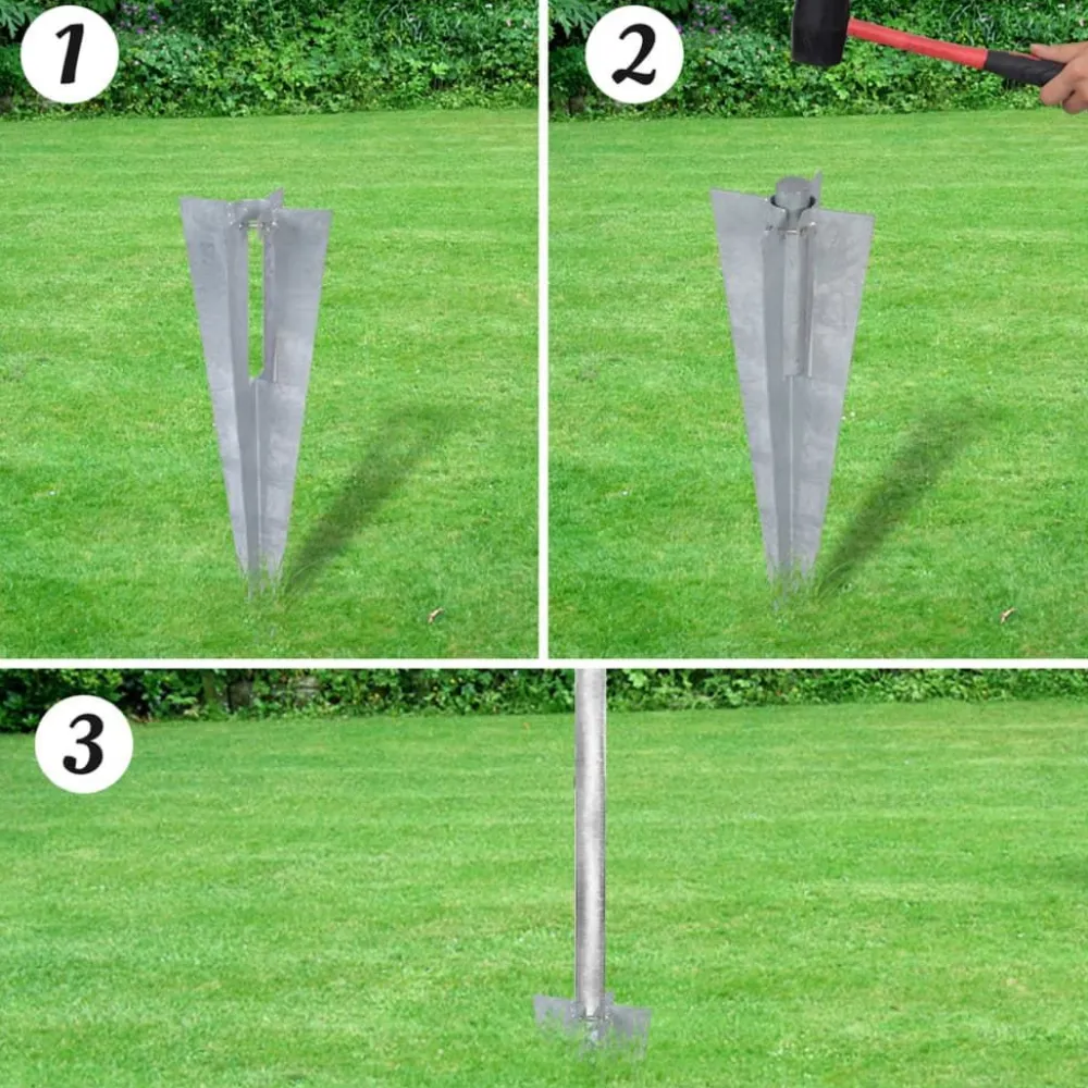 Verkkoaita tolpilla ja maapiikeillä galvanoitu teräs 15x1.5 m*FinePRICE Clearance