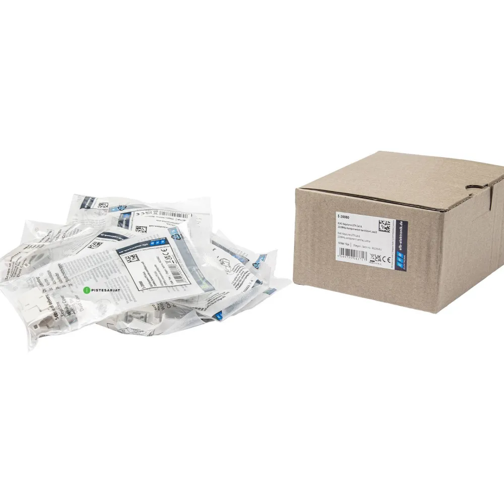 Discount Verkkoliitin Cat6 RJ45 UTP Keystone, valkoinen Sähköasennustarvikkeet