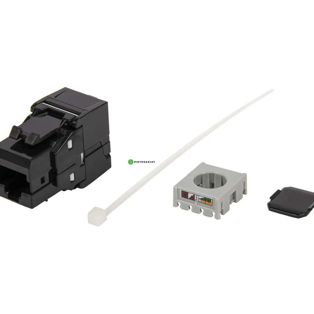Online Verkkoliitin Cat6 RJ45 UTP Keystone, musta Sähköasennustarvikkeet