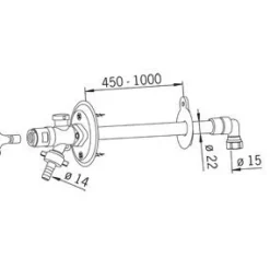 Clearance Vesipostiventtiili 431515 DN 15/450-1000 mm jäätymätön Vesipostit, Letkut, Letkuliittimet