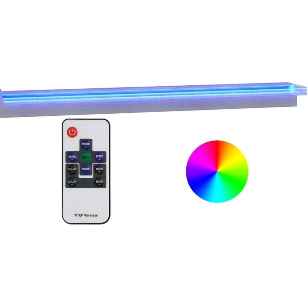 Vesiputous RGB LED-valoilla ruostumaton teräs eri kokoja*FinePRICE Clearance