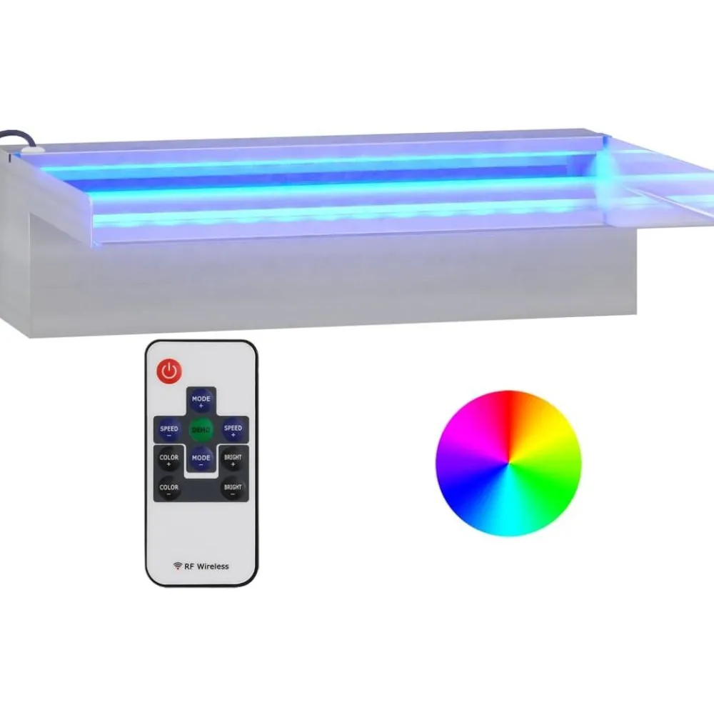 Vesiputous RGB LED-valoilla ruostumaton teräs eri kokoja*FinePRICE Clearance
