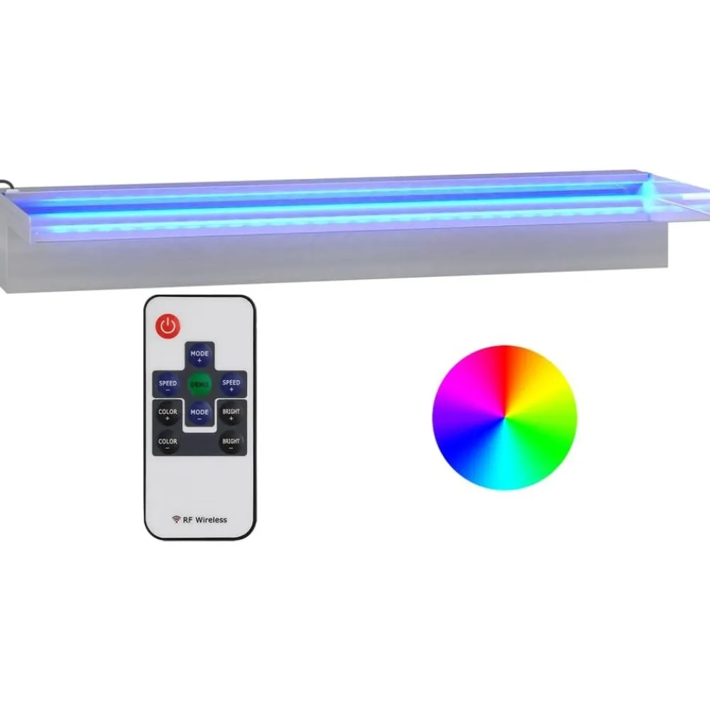 Vesiputous RGB LED-valoilla ruostumaton teräs eri kokoja*FinePRICE Clearance