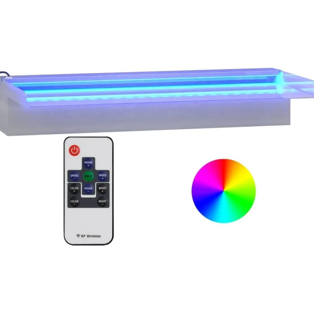 Vesiputous RGB LED-valoilla ruostumaton teräs eri kokoja*FinePRICE Clearance
