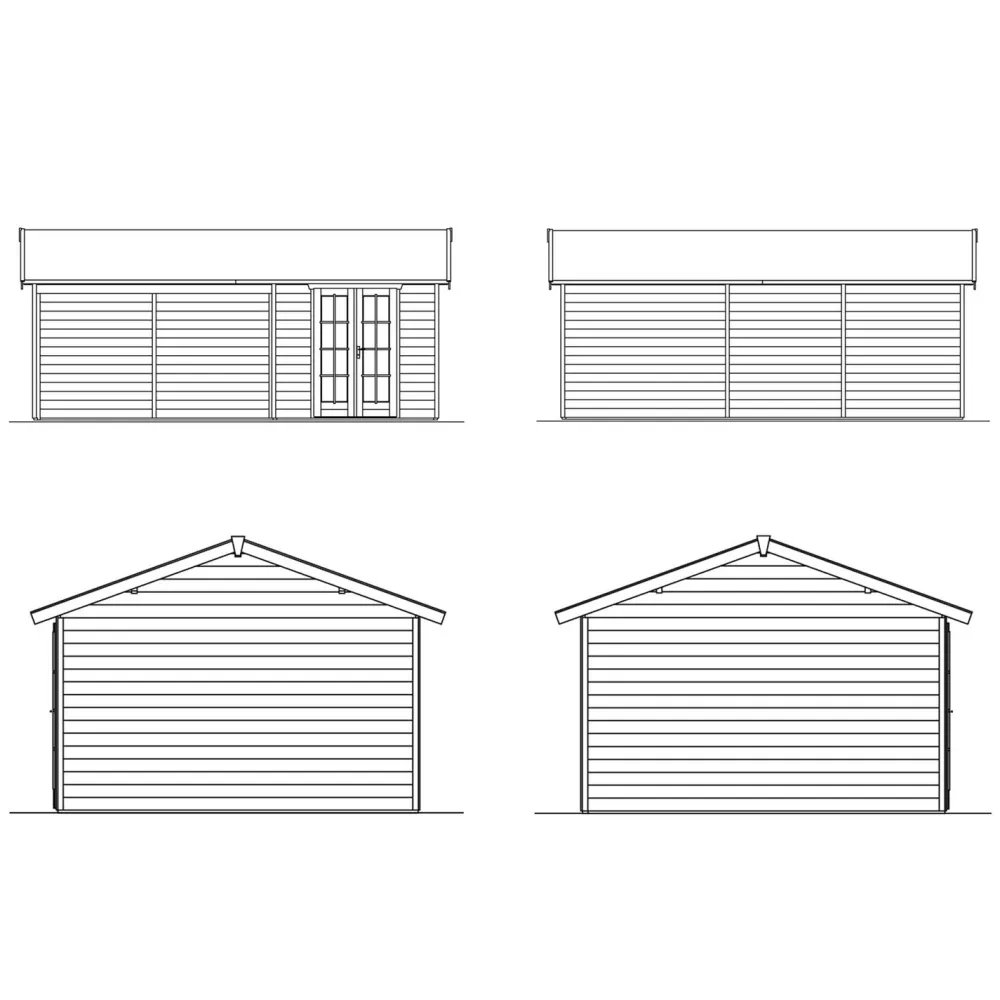 Hot Vierasmaja katoksella Tilburg 9,5 + 13,8 m² harmaa Kesämökit