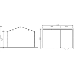 Hot Vierasmaja katoksella 9,5 + 13,8 m² Kesämökit