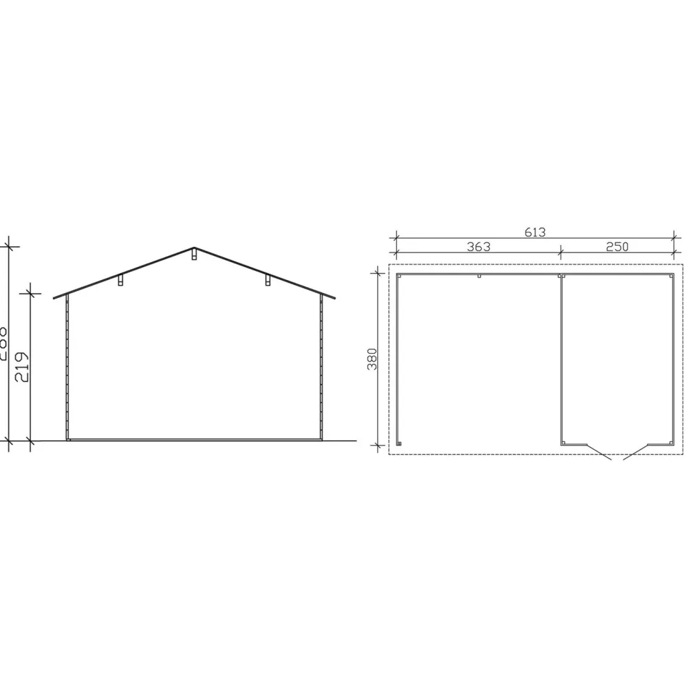 Hot Vierasmaja katoksella 9,5 + 13,8 m² Kesämökit
