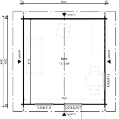 Vierasmaja V-L, 16m², harjakatto*LP Garden Best