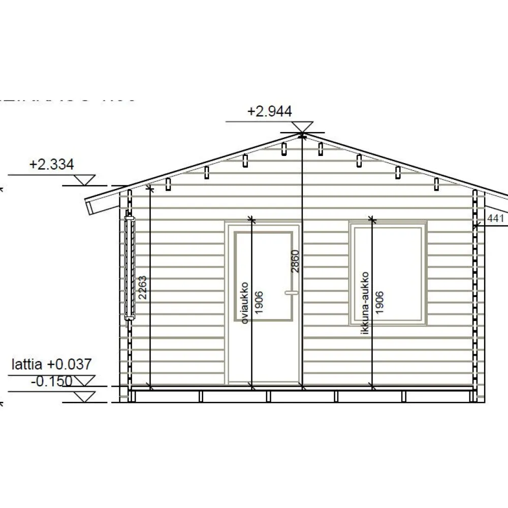 Vierasmaja V-L, 16m², harjakatto*LP Garden Best
