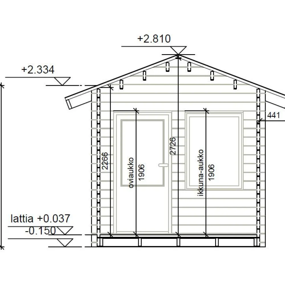 Vierasmaja V-S, 7m², harjakatto*LP Garden Online