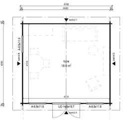 Vierasmaja V-XL, 20m², harjakatto*LP Garden