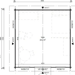Vierasmaja V-XXL, 25m², harjakatto Aitat Ja Vierasmajat