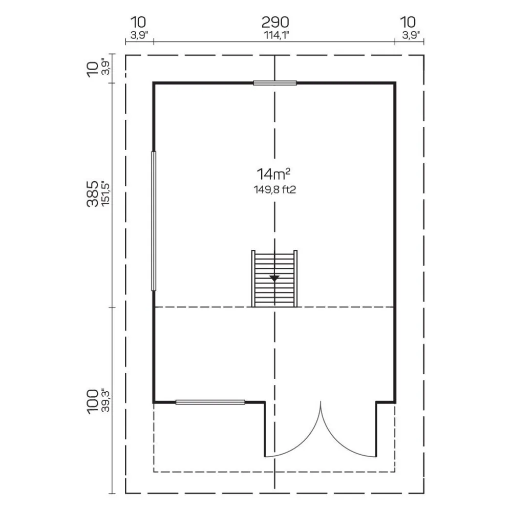 Vierasmaja Bunkie Hudson, 9.2 + 4.8m², makuuparvella*Tene Online