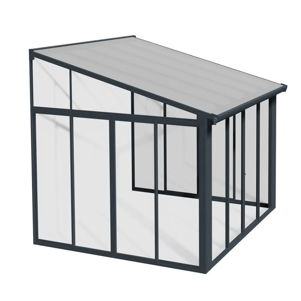 Sale Viherhuone SanRemo Veranda, 9.2m², 3x3.05ft, harmaa Seinäkasvihuoneet|Kasvihuoneet Kennolevyllä