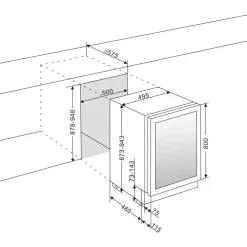 Viinikaappi WineCave 800 50D Fullglass WCD50FGB-800, 49.5cm, 2 lämpötila-aluetta, integroitava, musta*mQuvée Discount
