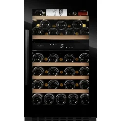 Viinikaappi WineCave 800 50D Fullglass WCD50FGB-800, 49.5cm, 2 lämpötila-aluetta, integroitava, musta*mQuvée Discount