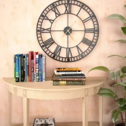 Discount Vintagetyylinen seinäkello kvartsikoneisto metalli 60 cm xxl Seinäkellot