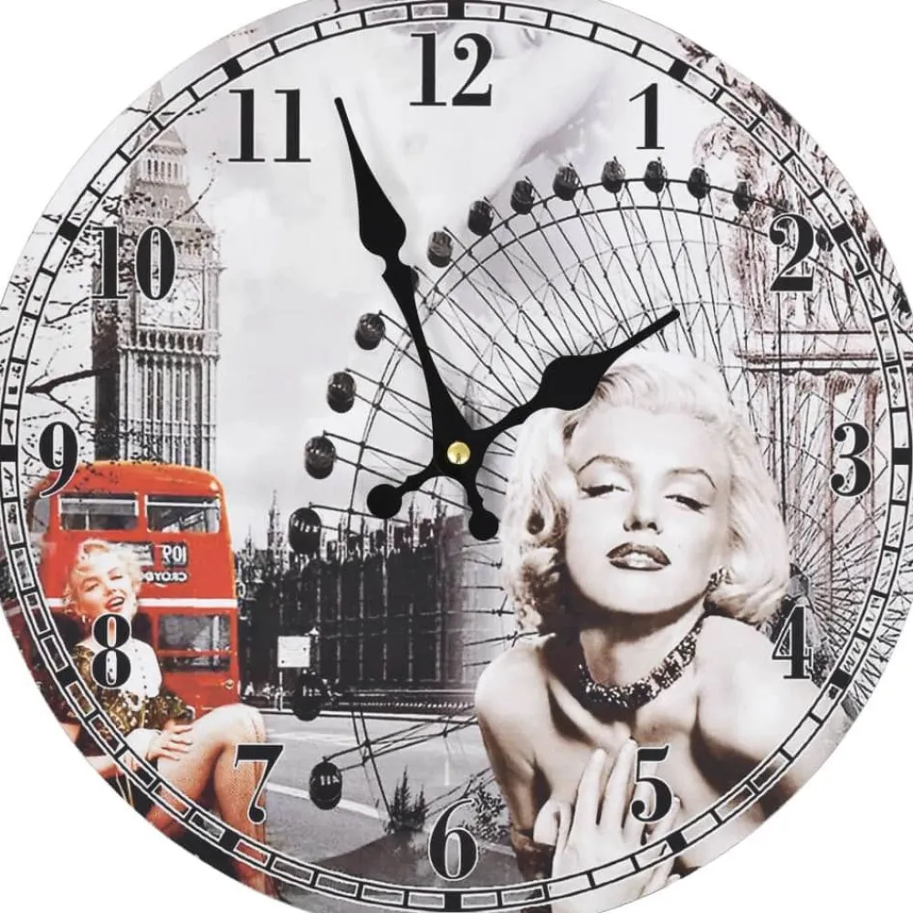 Vintagetyylinen seinäkello marilyn monroe 30 cm*FinePRICE Discount