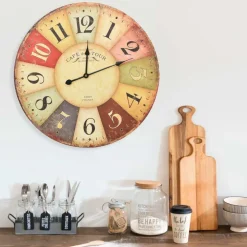 Online Vintagetyylinen seinäkello värikäs 60 cm Seinäkellot