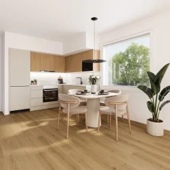 Vinyylilankku Oak Brona, integroitu alusmateriaali*Aura Floors