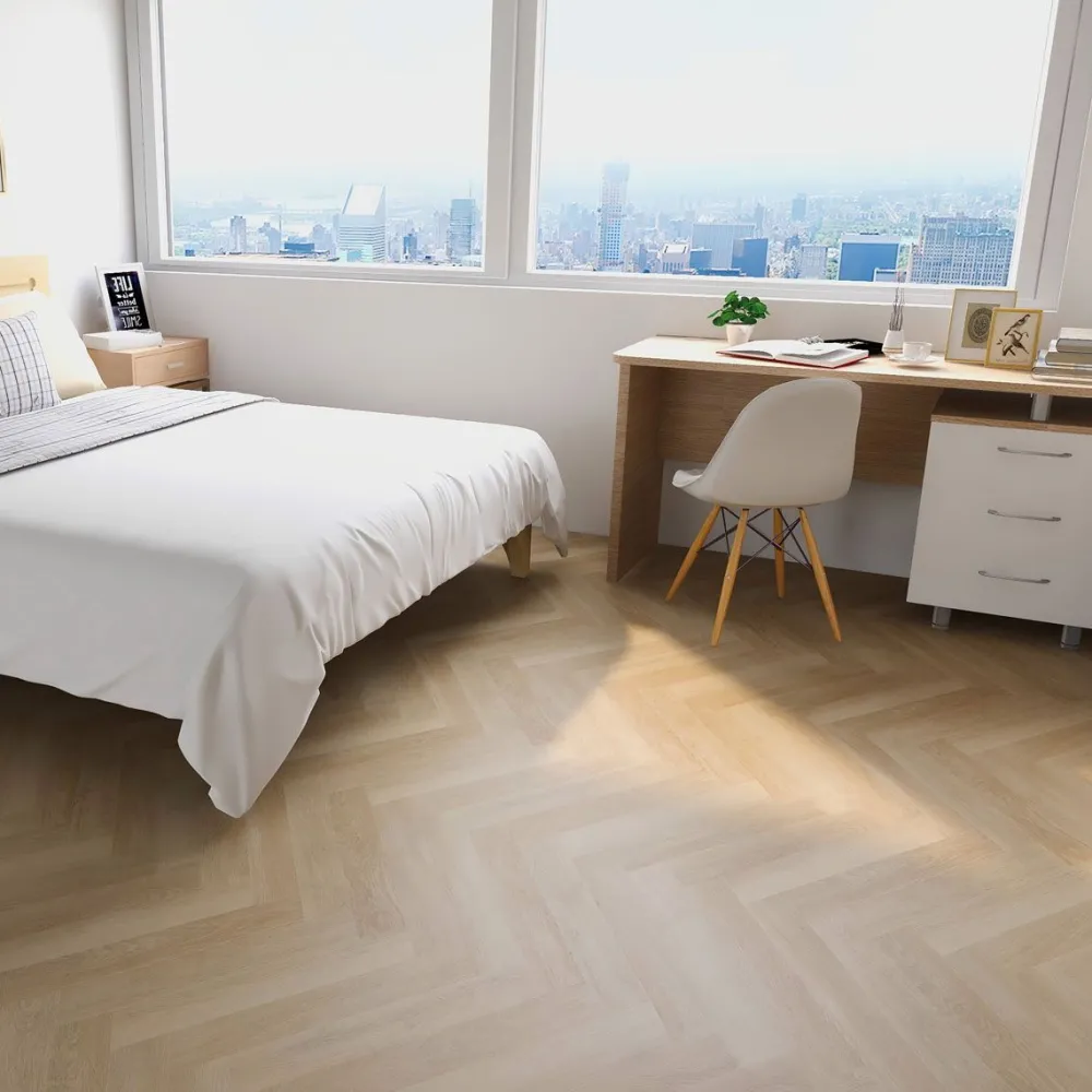 Best Vinyylilankku Check One Herringbone 2074H Prenzlau Oak, vaaleanruskea, integroitu askeläänieriste Komposiittilattiat