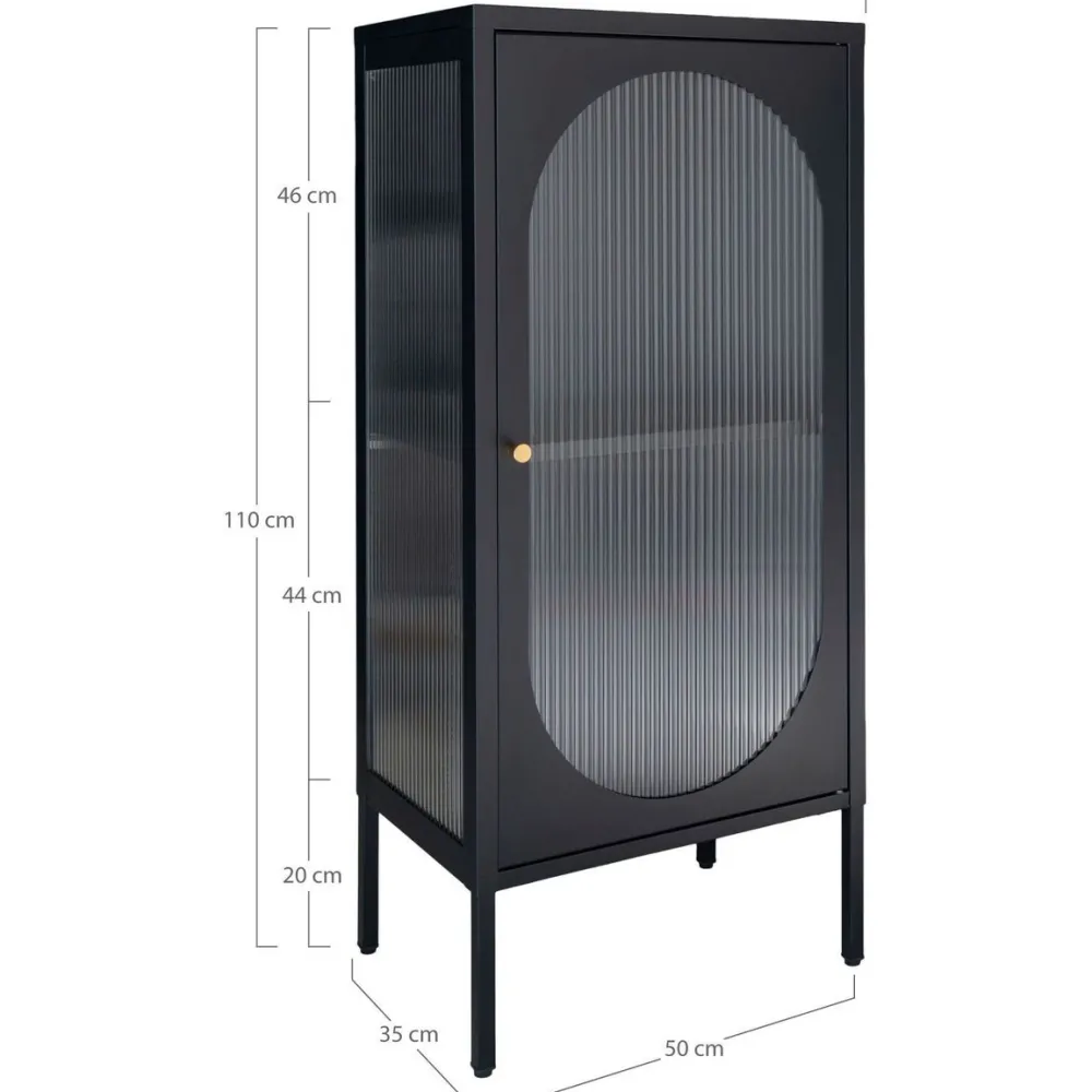 New Vitriini Adelaide, 50x35x110cm, musta Vitriinit