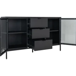 Vitriini Dalby, 3 laatikolla, 140x40x85cm, musta*House Nordic New