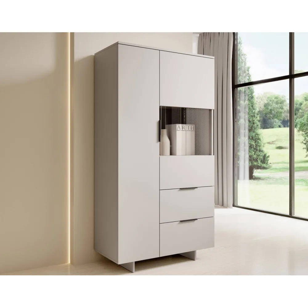 Vitriinikaappi ALMA, beige (2323) Vitriinit