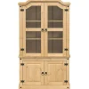 Best Vitriinikaappi Corona 103,5x42x180 cm täysi mänty (02777) Vitriinit