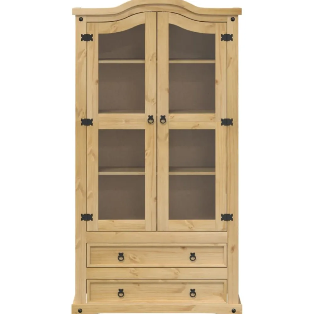 Vitriinikaappi Corona 99x43x187 cm täysi mänty (05682) Vitriinit