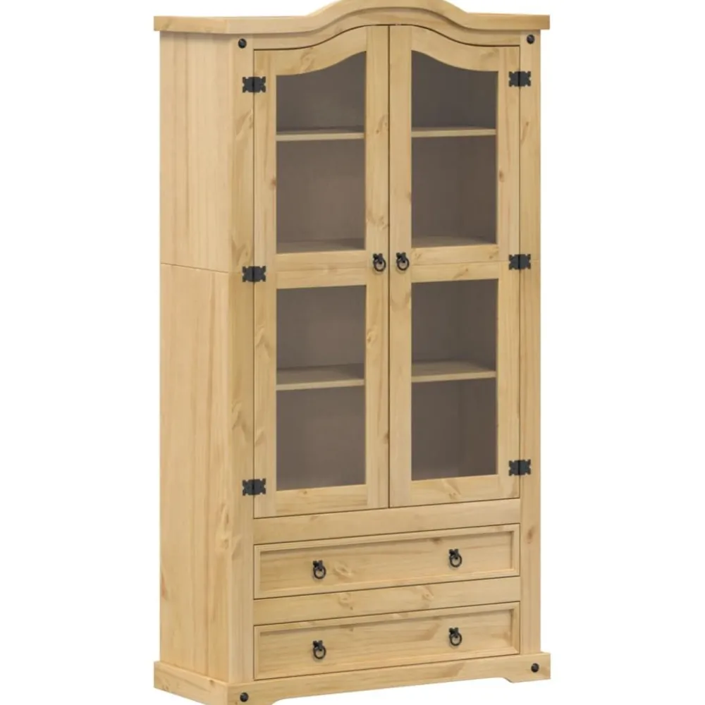 Vitriinikaappi Corona 99x43x187 cm täysi mänty (05682) Vitriinit