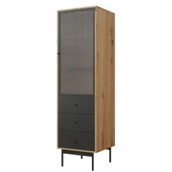 Vitriinikaappi 1D3SZ BARTISE, musta/ruskea (7603)*Nomla Outlet