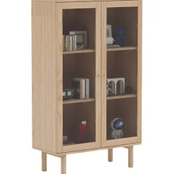 Vitriinikaappi HANSEN 90x40xK150 cm, melamiini, beige*Home4you