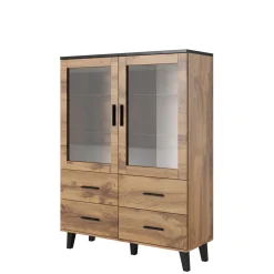 Vitriinikaappi LOTTA II 120 2D4S, beige/musta (2711)*Nomla Hot