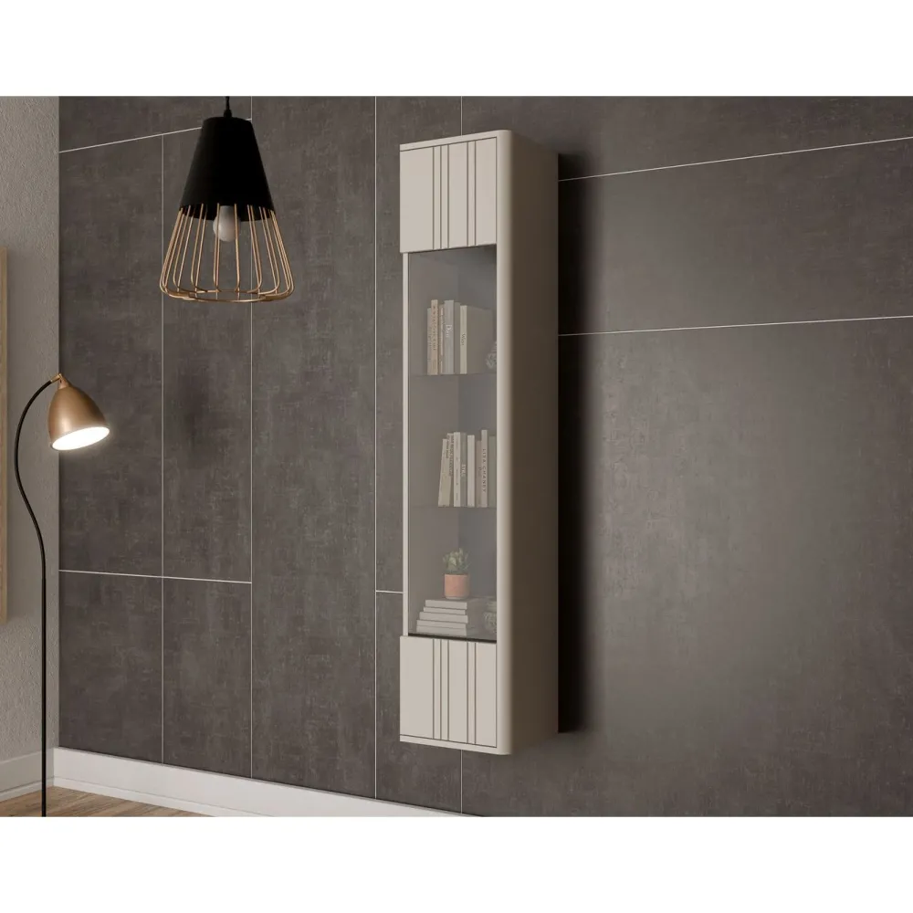 Clearance Vitriinikaappi PHILIPPE, 164cm, beige Vitriinit
