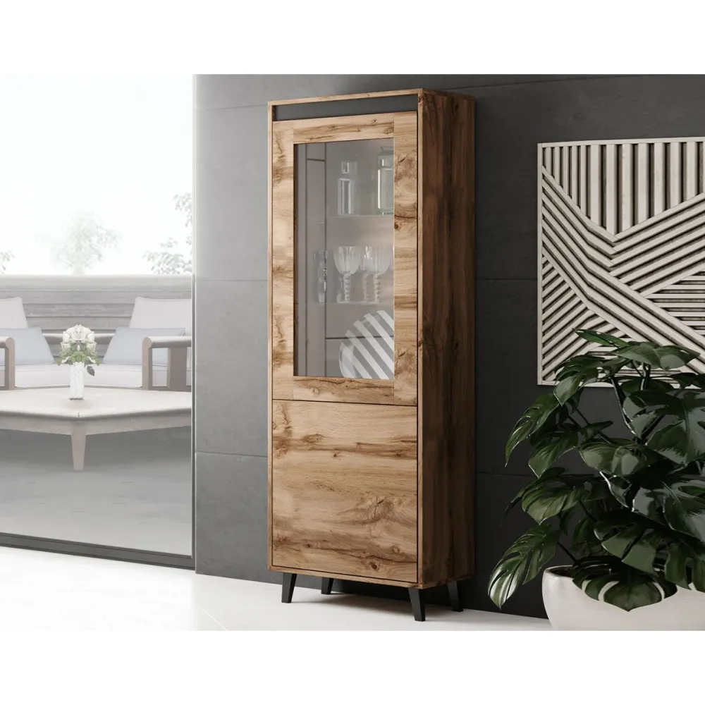Hot Vitriinikaappi NORD, ruskea/tummanharmaa (4693) Vitriinit