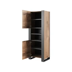 Vitriinikaappi WOOD, beige/tummanharmaa (7404)*Nomla Sale