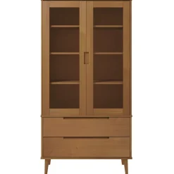 Vitriini MOLDE ruskea 90x35x175 cm täysi mänty (13413)*FinePRICE New