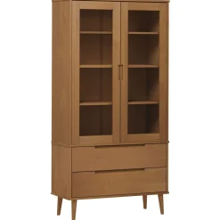 Vitriini MOLDE ruskea 90x35x175 cm täysi mänty (13413)*FinePRICE New