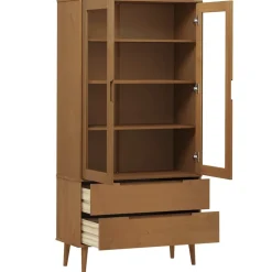 Vitriini MOLDE ruskea 90x35x175 cm täysi mänty (13413)*FinePRICE New