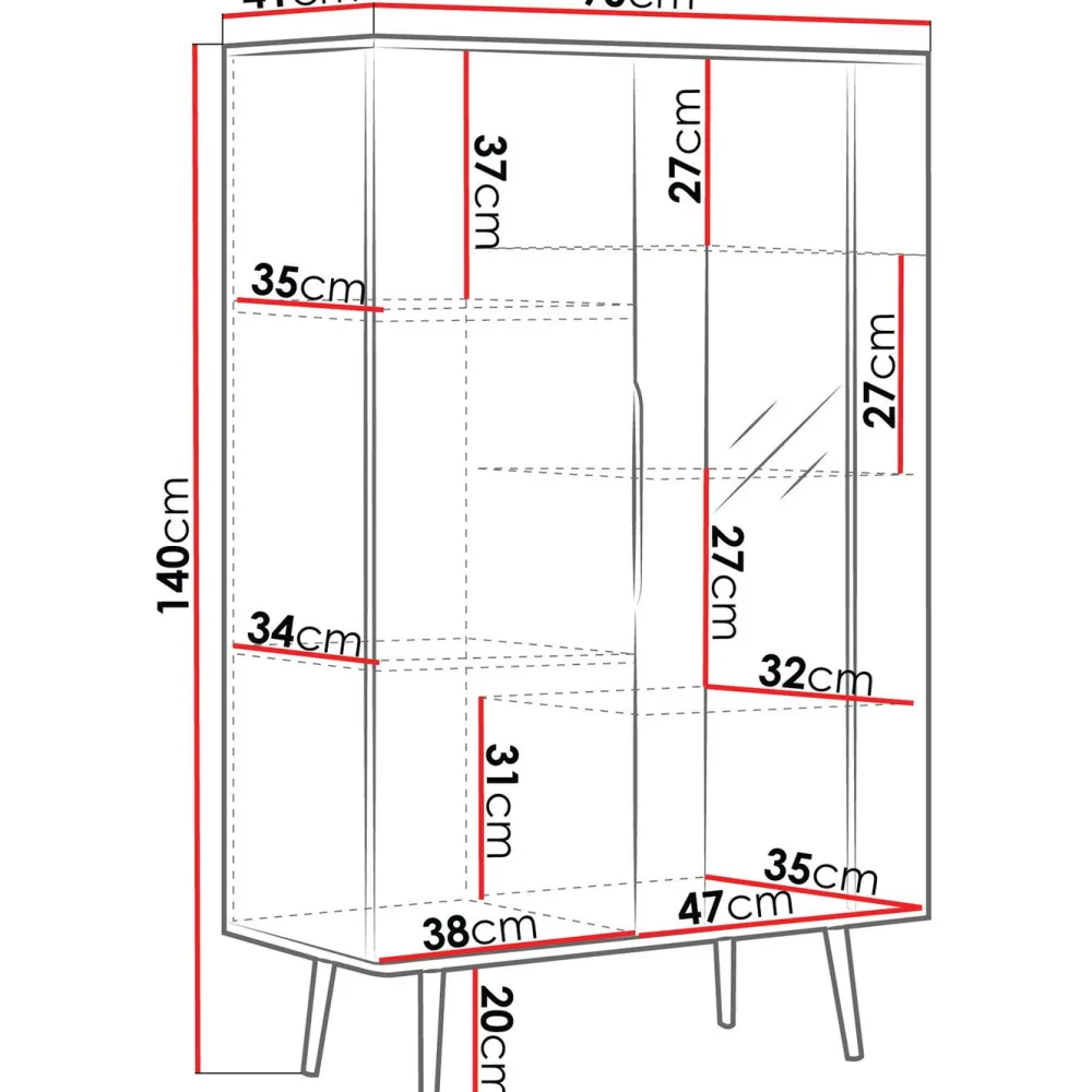 Vitriini WIT2D PINELLI PN-05, 90x140cm, musta/ruskea*Nomla Best