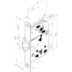 Clearance Välioven lukkorunko 2014 0045/0068ST/ZN Painikkeet, Lukot, Helat|Pienrauta