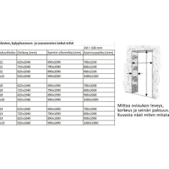 Väliovi Unique 505 7-10x21 massiivikehys valkoinen*Swedoor Online
