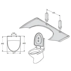 WC-istuimen kansi Seven D 91130 valkoinen pehmeä*Ido