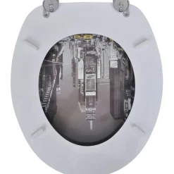 WC-istuimen kansi MDF New York Kuviointi*FinePRICE Best